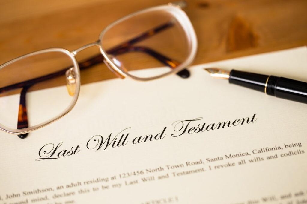 last will and testament printed out and ready to sign with pen